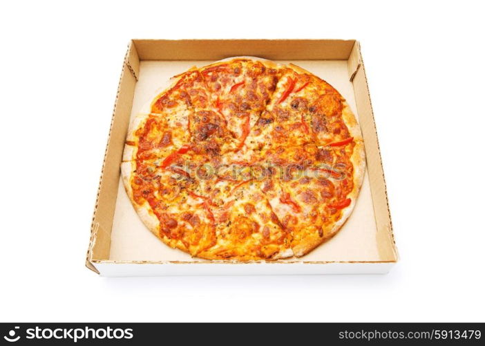 Pizza isolated on the white background