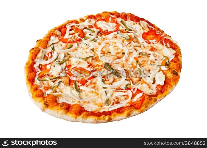 pizza on white background
