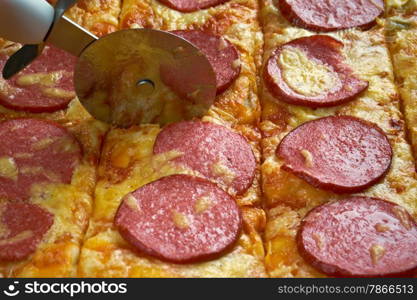 Pizza strips - style of pizza common in the U.S. state ,have a somewhat thick crust and are topped