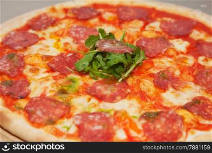 pizza with cheese and ham