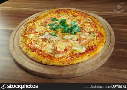 Pizza with tomatoes - Pizza aglio, olio e pomodoro