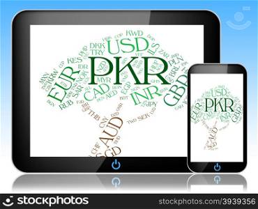 Pkr Currency Showing Forex Trading And Text