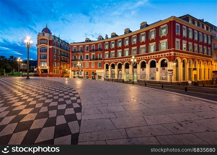 Place Massena in Nice at Dawn, France