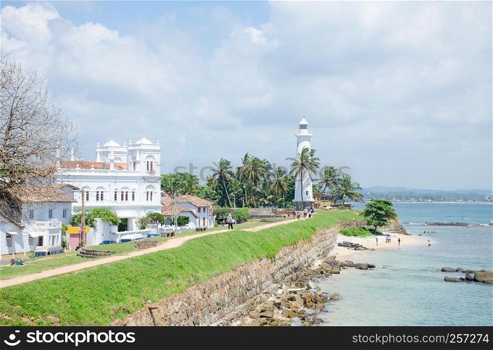 Place of interest Galle fort in Sri Lanka the Beacon on a bastion Utrecht and church