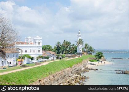 Place of interest Galle fort in Sri Lanka the Beacon on a bastion Utrecht and church