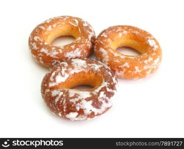 Plain bagel isolated on white background with copy space, in horizontal format