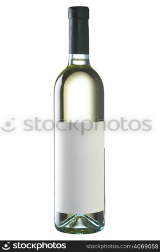 Plain label white wine bottle