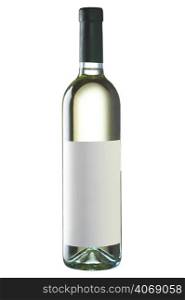 Plain label white wine bottle