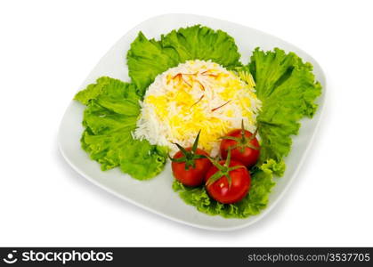 Plain rice served in the plate