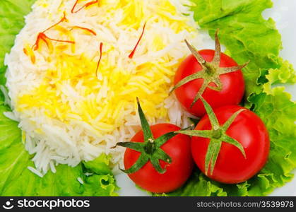 Plain rice served in the plate