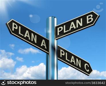 Plan A B or C Choice Showing Strategy Change Or Dilemma. Plan A B or C Choice Showing Strategy Change Or Dilemmas
