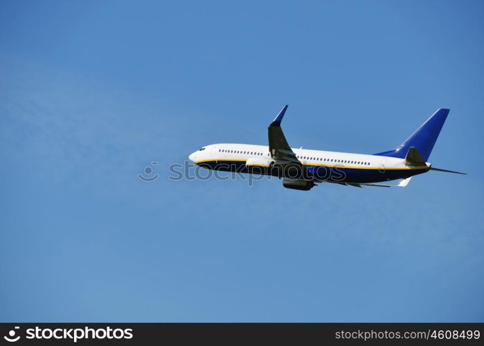 plane is in air above airport