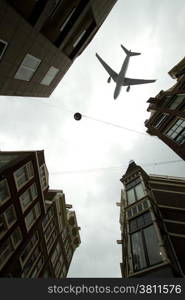 plane over Amsterdam