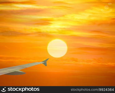 plane with red sunset sky. plane with red sunset sky plane with red sunset sky