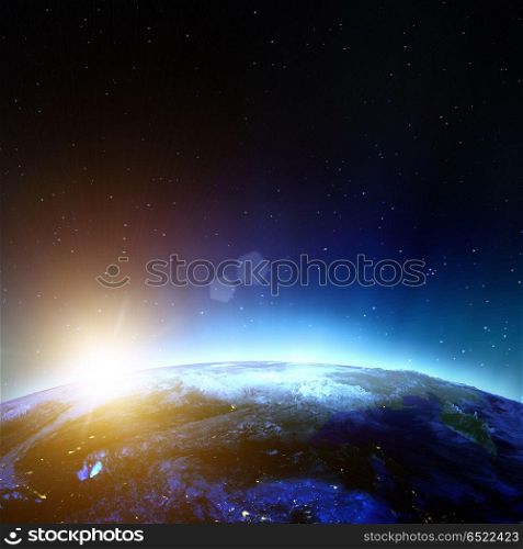 Planet 3d rendering scene. Planet. Elements of this image furnished by NASA 3d rendering. Planet 3d rendering scene