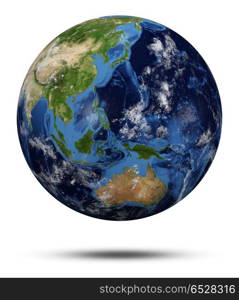 Planet Earth 3d rendering. Planet Earth. Earth globe 3d render, maps courtesy of NASA