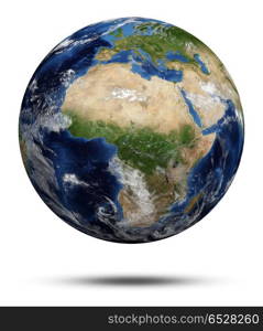 Planet Earth 3d rendering. Planet Earth. Earth globe 3d rendering, maps courtesy of NASA. Planet Earth 3d rendering