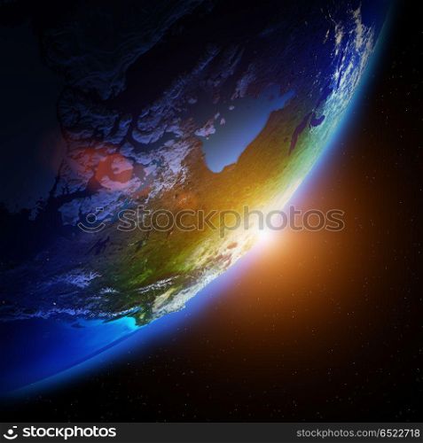 Planet Earth 3d rendering. Planet Earth. Elements of this image furnished by NASA 3d rendering. Planet Earth 3d rendering