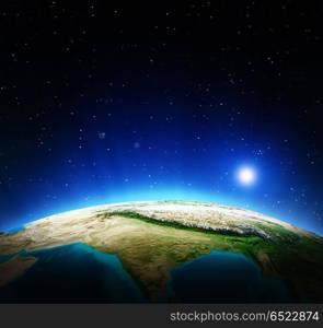 Planet Earth 3d rendering planet. Planet Earth. Elements of this image furnished by NASA 3d rendering. Planet Earth 3d rendering planet