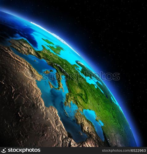 Planet Earth 3d rendering space. Planet Earth. Elements of this image furnished by NASA 3d rendering. Planet Earth 3d rendering space