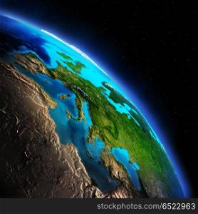 Planet Earth 3d rendering space. Planet Earth. Elements of this image furnished by NASA 3d rendering. Planet Earth 3d rendering space