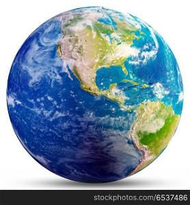 Planet Earth - America 3d rendering. Planet Earth - America. Elements of this image furnished by NASA. 3d rendering. Planet Earth - America 3d rendering