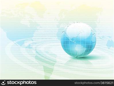 Planet earth and technology background with computer objects