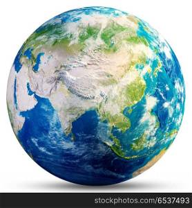 Planet Earth - Asia 3d rendering. Planet Earth - Asia. Elements of this image furnished by NASA. 3d rendering. Planet Earth - Asia 3d rendering