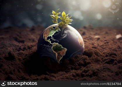 Planet earth day soil. Plant nature. Generate Ai. Planet earth day soil. Generate Ai