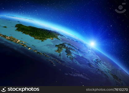 Planet Earth from space. Elements of this image furnished by NASA. 3d rendering. Planet Earth from space. 3d rendering