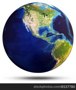 Planet Earth globe 3d rendering. Planet Earth globe. Elements of this image furnished by NASA. 3d rendering. Planet Earth globe 3d rendering