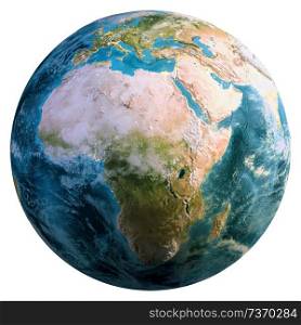 Planet Earth globe. Elements of this image furnished by NASA. 3d rendering. Planet Earth globe