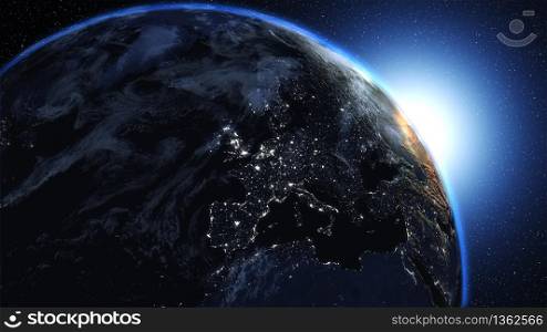 Planet Earth, Globe in space in nebula clouds. Elements of this image are furnished by NASA