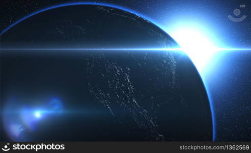 Planet Earth, Globe in space in nebula clouds. Elements of this image are furnished by NASA