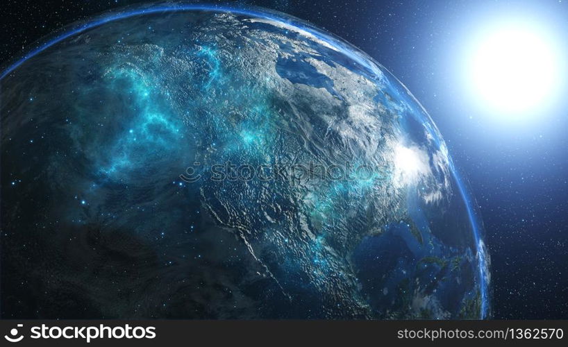 Planet Earth, Globe in space in nebula clouds. Elements of this image are furnished by NASA