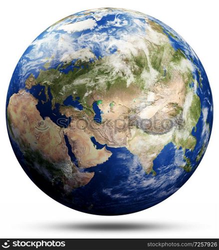 Planet Earth globe map - Asia. Elements of this image furnished by NASA. 3d rendering. Planet Earth globe map - Asia
