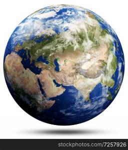 Planet Earth globe map - Asia. Elements of this image furnished by NASA. 3d rendering. Planet Earth globe map - Asia