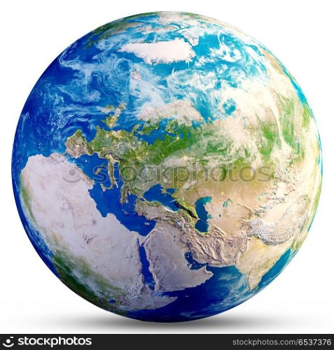 Planet Earth globe. Planet Earth globe. Elements of this image furnished by NASA. 3d rendering. Planet Earth globe