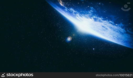 Planet earth globe view from space showing realistic earth surface and world map as in outer space point of view . Elements of this image furnished by NASA planet earth from space photos.. Planet earth globe view from space showing realistic earth surface and world map