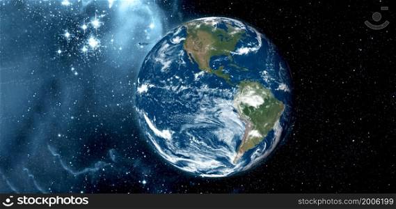 Planet earth globe view from spaceflight with realistic earth surface from space and world map as in outer space point of view . Elements of this image furnished by NASA planet earth and space .. Planet earth globe view from spaceflight with realistic earth surface from space