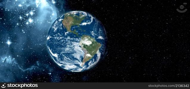 Planet earth globe view from spaceflight with realistic earth surface from space and world map as in outer space point of view . Elements of this image furnished by NASA planet earth and space .. Planet earth globe view from spaceflight with realistic earth surface from space