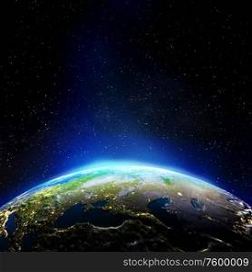 Planet Earth map. Elements of this image furnished by NASA. 3d rendering. Planet Earth map