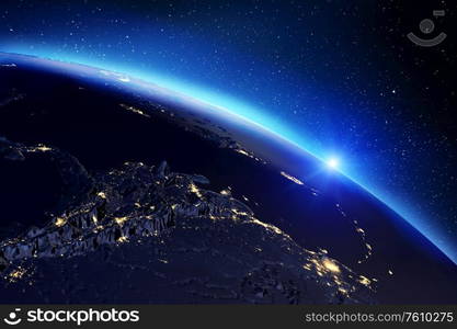 Planet Earth map. Elements of this image furnished by NASA. 3d rendering. Planet Earth map. 3d rendering