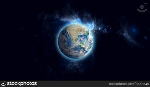 Planet Earth on space background. Elements of this image furnished by NASA.