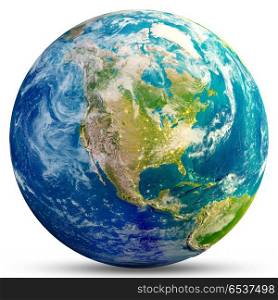Planet Earth - USA. Planet Earth - USA. Elements of this image furnished by NASA. 3d rendering. Planet Earth - USA