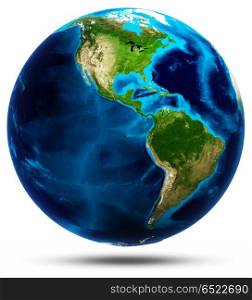 Planet Earth white isolated. Planet Earth white isolated. Elements of this image furnished by NASA. Planet Earth white isolated