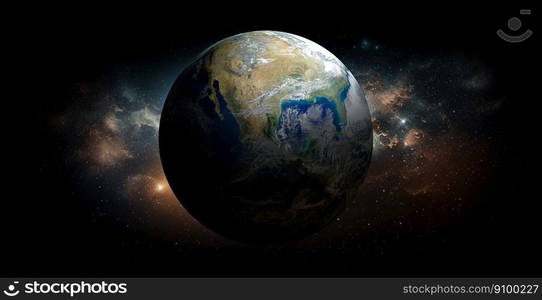 Planet Earth with on space background. Elements of this image furnished by NASA.