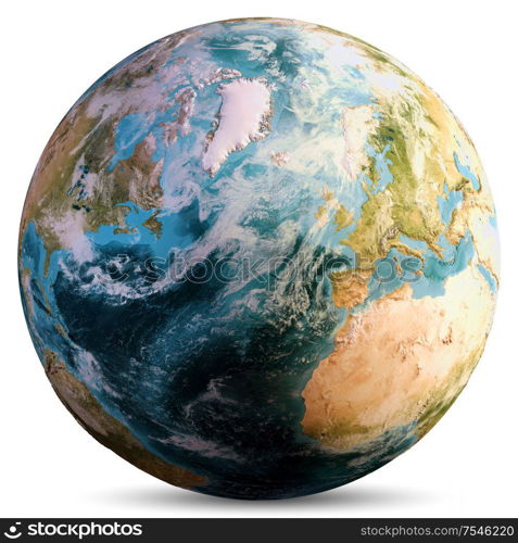 Planet Earth world. Elements of this image furnished by NASA. 3d rendering. Planet Earth world