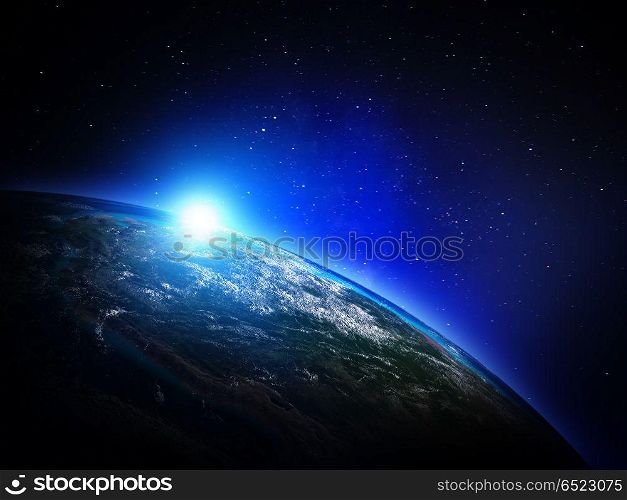 Planet from space 3d rendering. Planet from space. Elements of this image furnished by NASA 3d rendering. Planet from space 3d rendering