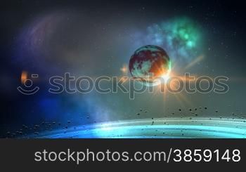 Planet in space loop